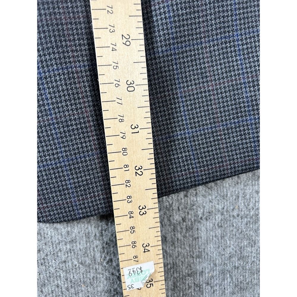 Men's Check Sport Coat Jos. A. Bank Traditional Fit Gray Wool Jacket46L - Picture 3 of 10